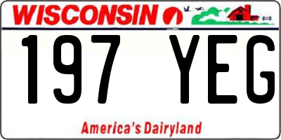 WI license plate 197YEG