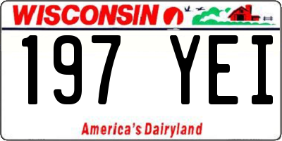WI license plate 197YEI
