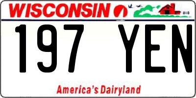 WI license plate 197YEN