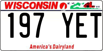 WI license plate 197YET