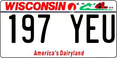 WI license plate 197YEU