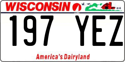 WI license plate 197YEZ