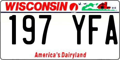 WI license plate 197YFA
