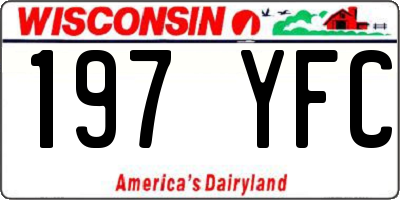 WI license plate 197YFC