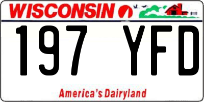 WI license plate 197YFD