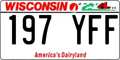 WI license plate 197YFF