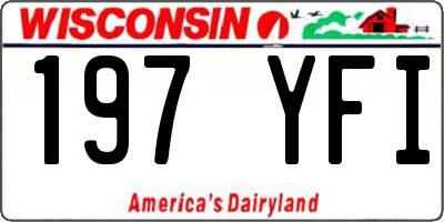 WI license plate 197YFI