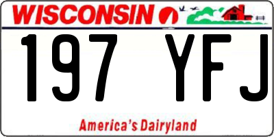 WI license plate 197YFJ