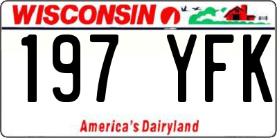 WI license plate 197YFK