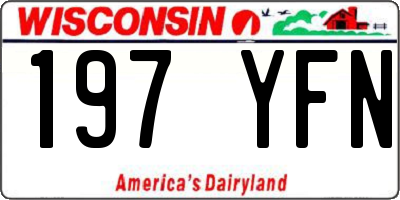WI license plate 197YFN