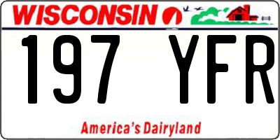 WI license plate 197YFR