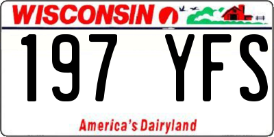 WI license plate 197YFS