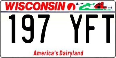 WI license plate 197YFT