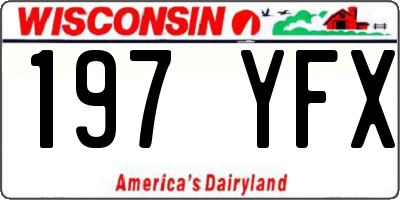 WI license plate 197YFX