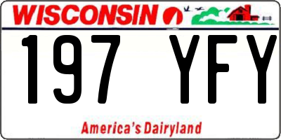 WI license plate 197YFY
