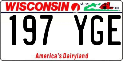 WI license plate 197YGE
