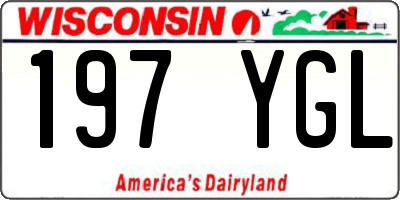 WI license plate 197YGL