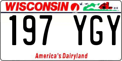 WI license plate 197YGY