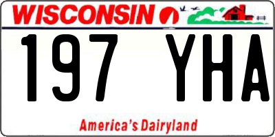 WI license plate 197YHA