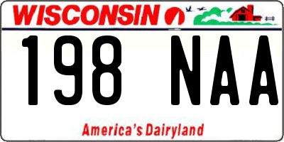 WI license plate 198NAA