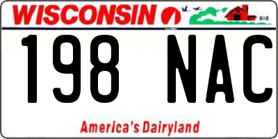 WI license plate 198NAC