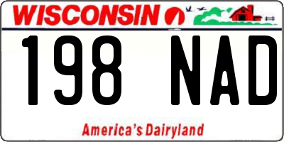 WI license plate 198NAD