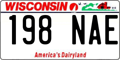 WI license plate 198NAE