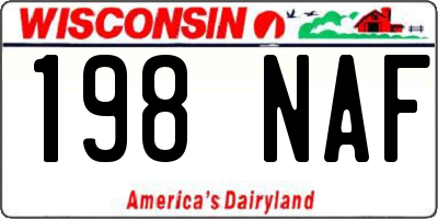 WI license plate 198NAF