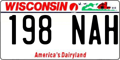 WI license plate 198NAH