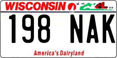 WI license plate 198NAK