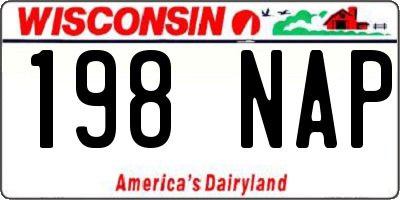WI license plate 198NAP
