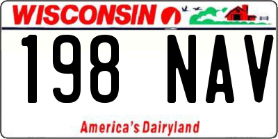 WI license plate 198NAV