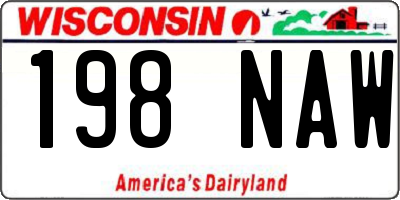 WI license plate 198NAW