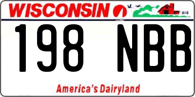 WI license plate 198NBB
