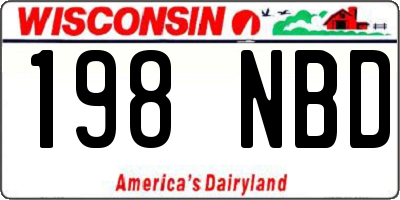 WI license plate 198NBD