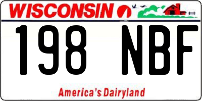 WI license plate 198NBF