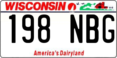 WI license plate 198NBG