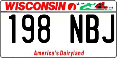 WI license plate 198NBJ