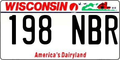 WI license plate 198NBR