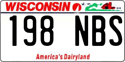 WI license plate 198NBS