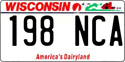 WI license plate 198NCA
