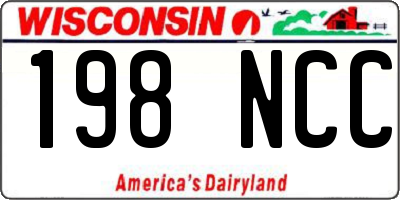 WI license plate 198NCC