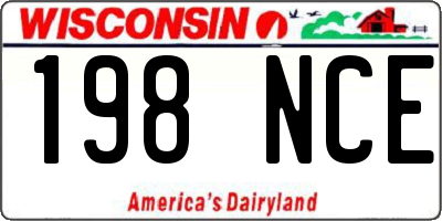 WI license plate 198NCE