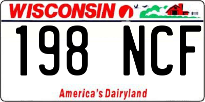 WI license plate 198NCF
