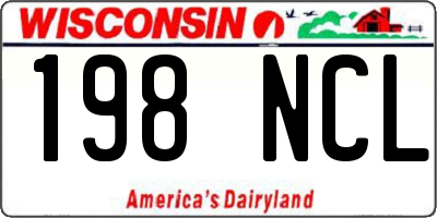 WI license plate 198NCL