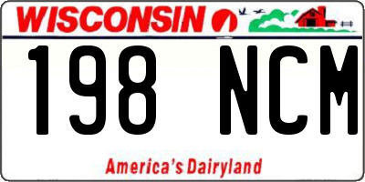 WI license plate 198NCM
