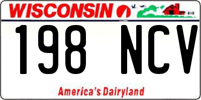 WI license plate 198NCV