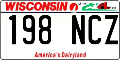 WI license plate 198NCZ