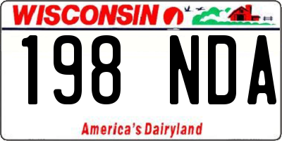 WI license plate 198NDA