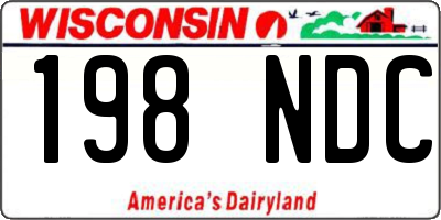 WI license plate 198NDC